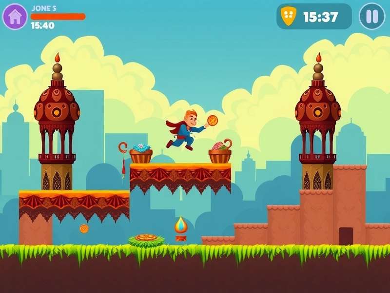 Savant Jump Champion gameplay screenshot showing character jumping between platforms